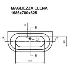 Ванна на лапах Magliezza Elena 168,5х78, ножки бронза