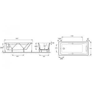 Акриловая ванна Jacob Delafon Odeon Up 170x75 E60491RU-00