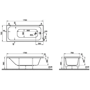 Акриловая ванна VitrA Optimum Neo 170x75 64570001000