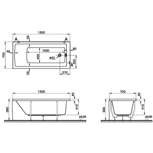 Акриловая ванна VitrA Neo 150x70 52510001000