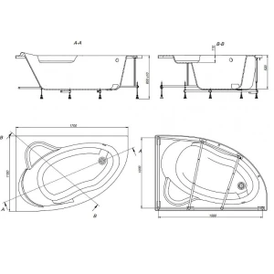 Акриловая ванна Roca Luna 170x115 R 248641000
