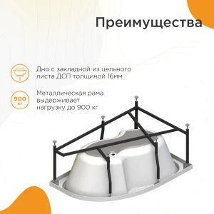 Акриловая ванна Radomir Ирма 149х96 L 2-01-0-1-1-216Ч