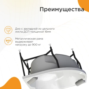 Акриловая ванна Radomir Сорренто 130х130 1-01-0-0-1-039Ч