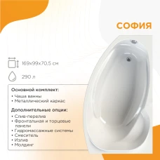 Акриловая ванна Radomir София 169х99 L 2-01-0-1-1-223Ч