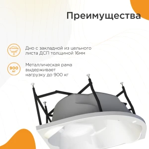 Акриловая ванна Radomir Сорренто 148х148 1-01-0-0-1-037Ч