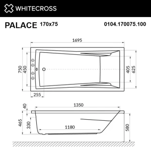 Акриловая ванна Whitecross Palace 170x75