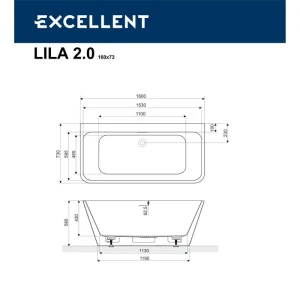 Акриловая ванна Excellent Lila 2.0 160x73