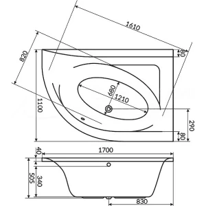 Акриловая ванна Excellent Aquarella 170x110 R