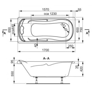 Акриловая ванна Vagnerplast Charitka 170x75