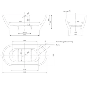 Ванна акриловая KNIEF Form 190х90 0100-287-06S, щелевой слив