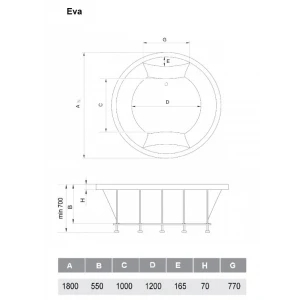 Акриловая ванна Vayer Eva 180х180