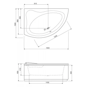 Акриловая ванна Cezares Tebe 150х100 L