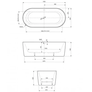 Акриловая ванна Cezares Metauro Int Central 180x80 матовая