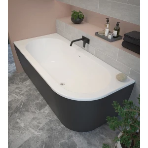 Акриловая ванна Cezares Slim Corner 179x79 L чёрная матовая