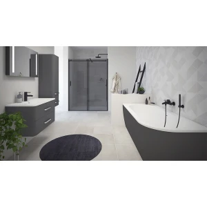Акриловая ванна Cezares Slim Corner 179x79 L чёрная матовая
