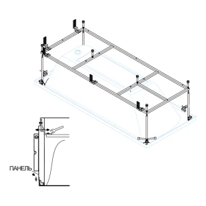 Каркас для ванны Cezares 140x70 EMP-140-70-MF-R