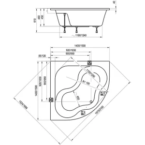 Акриловая ванна RAVAK Gentiana 140x140 CF01000000
