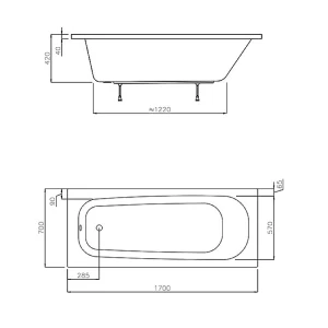 Акриловая ванна RAVAK Septima 170x70 C632S00000