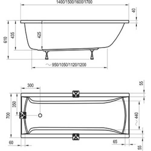 Акриловая ванна RAVAK Classic 150x70 C521000000