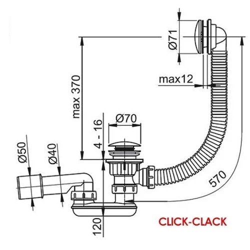 Сточный комплект RAVAK click clack X01377