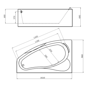 Акриловая ванна Gemy G9046 B L 161х96