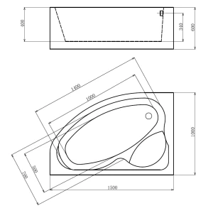Акриловая ванна Gemy G9009 B L 150х100
