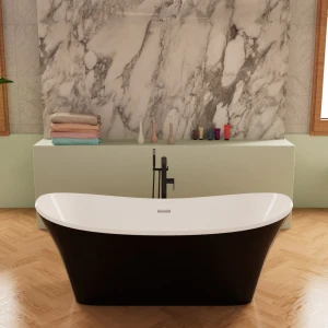 Акриловая ванна Frank F6104 White/Black 170x75