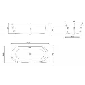 Акриловая ванна BelBagno BB410 170x78 R