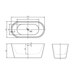 Акриловая ванна BelBagno BB306-1395 140x68