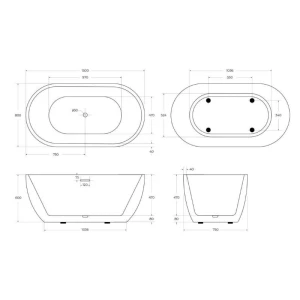 Акриловая ванна BelBagno BB70 150x80