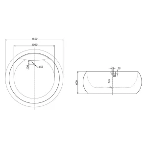 Акриловая ванна BelBagno BB30 155x155