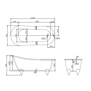Акриловая ванна BelBagno BB06 170x76