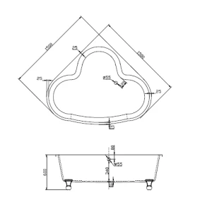 Акриловая ванна BelBagno BB07 150x150