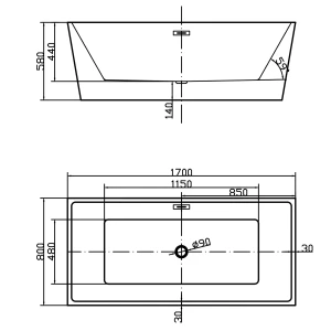 Акриловая ванна Swedbe Vita 170х80 8826