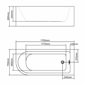 Акриловая ванна Swedbe Vita 170х75 8843