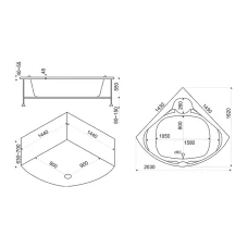Акриловая ванна BAS Хатива 143x143