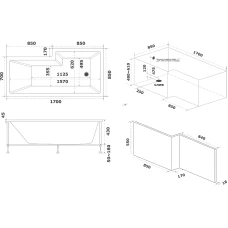 Акриловая ванна BAS Эсте 170x85 L