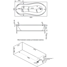 Акриловая ванна BAS Ямайка 180х80