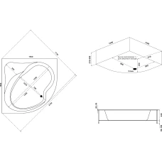 Акриловая ванна BAS Аура 150x150