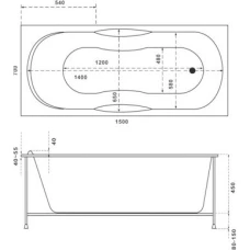 Акриловая ванна BAS Рио 150x70