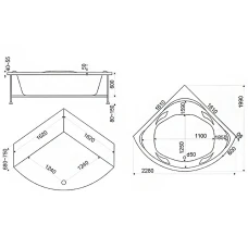 Акриловая ванна BAS Ривьера 161x161
