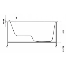 Акриловая ванна BAS Рио 105x70