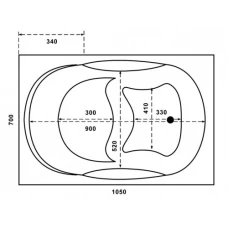 Акриловая ванна BAS Рио 105x70