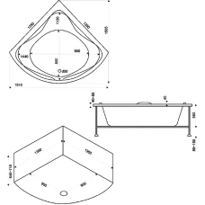 Акриловая ванна BAS Риола 135x135