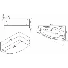 Акриловая ванна BAS Сагра 160x100 R