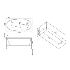 Акриловая ванна BAS Тесса 140x70