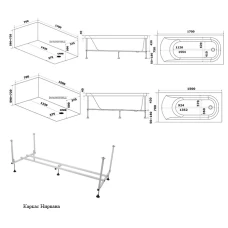Акриловая ванна BAS Нирвана 170x75