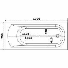 Акриловая ванна BAS Нирвана 170x75