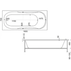 Акриловая ванна BAS Мальдива 160x70