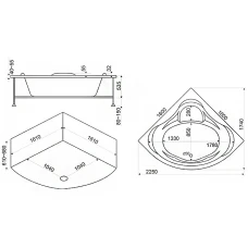 Акриловая ванна BAS Мега 160x160